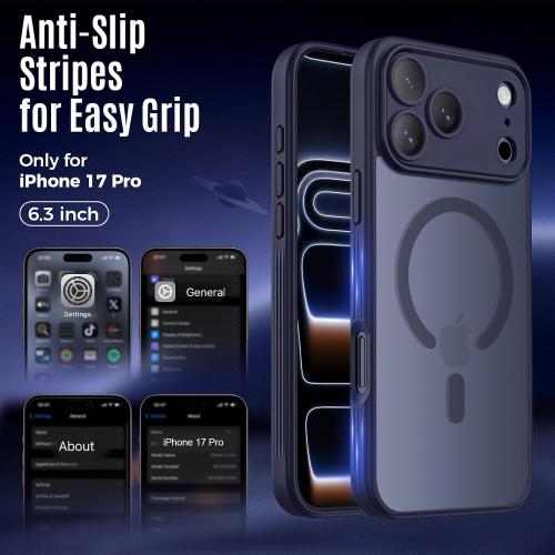 Symcele Designed for iPhone 17 Pro Case Magnetic, Deep Blue