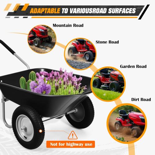 9x3.50-4 Flat Free Lawn Mower Tire and Wheel Smooth Tire with Rim for Commercial and Residential Walk-Behind Lawnmowers, Hand Trucks, Garden Carts and Trailers | 4 Centered Hub | Bore ID 3/4 4PCS