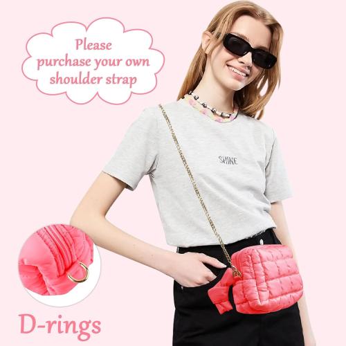 Puffer Quilted Makeup Bag Cosmetic Bags,Puffy Travel Toiletry Pouch for Women,Cute Checkered Zipper Bag Travel Essential,Portable Aesthetic Make up Organizer Bag for Gifts Work Daily(Pink,M)