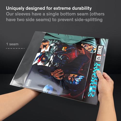 Boundless Record Cleaning Kit - 6.75oz Record Cleaner Solution, Cloth & Label Protector Bundle with 50 x Premium Outer Vinyl Sleeves - 4 Piece Cleaning Kit
