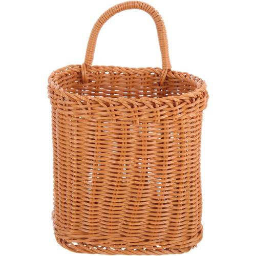 BESPORTBLE Woven Hanging Basket Natural Wicker Handed Storage Basket Organizer Wicker Hanging Storage Bins Seagrass Wall Basket Garden Plant Baskets for Home Wedding Decorations Crystal Display Shelf