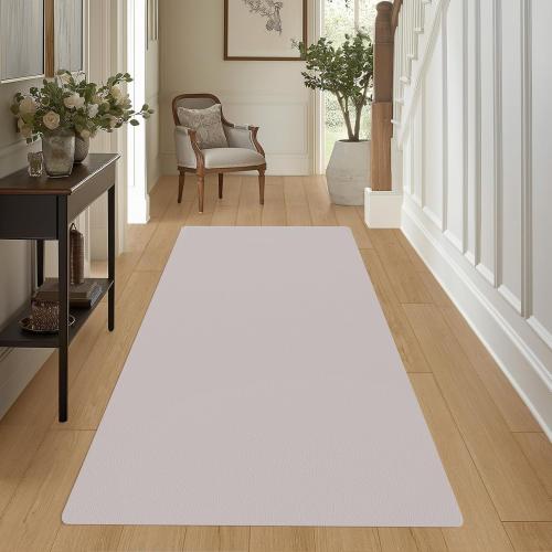 Vinyl Mat, 6' x 4' Hallway Runner Rug, Area Rug for Living Room Bedroom, Slip Resistant Floor Protector Desk Chiar Mat for Hard Floors, White