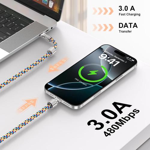 Phone Lanyard Built-in USB-C to USB-C Fast Charging Cable, 2Pack 65W High Speed Nylon Data Transfer Cord Crossbody Wrist Strap for iPhone 17 16 15,Samsung S25 S24 Ultra/FE,Moto Razr/Edge 2025,Pixel 10