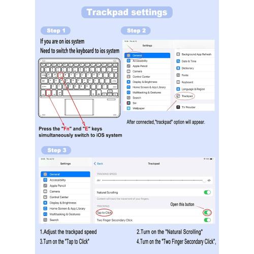 Touchpad Keyboard Case for iPad (A16) 11th 10th Generation, 360 Rotation Cover with Pencil Holder Wireless Backlit Detachable Keypad for iPad 11 inch 2025/10 Gen 10.9 2022 Black