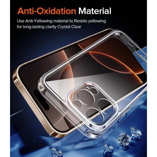 ivoler 3-in-1 Clear Case Designed for iPhone 16 Pro Max 6.9'' 2024 with 2 Pack Tempered Glass Screen Protector Full Camera Protection, Military Shockproof Protective Hard Back Slim Phone Cover- Clear
