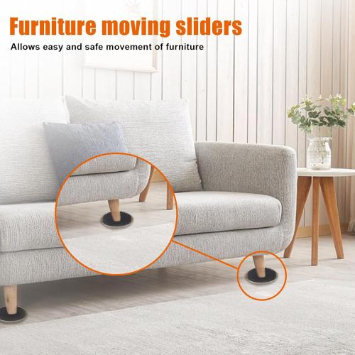 10PCS Furniture Sliders, 3 1/2 Furniture Sliders for Hardwood Floors, Reusable for Carpet, Heavy Duty Furniture Movers Sliders, Carpet, Floor Protectors (Beige)