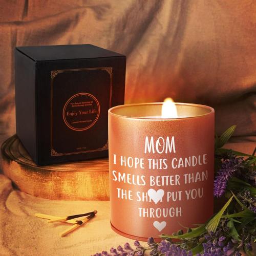 Mothers Day Gifts for Moms from Daughter Son 7oz Lavender Scented Candles Happy Birthday Gifts for Mom Funny Soy Eco-Friendly Long Lasting Handmade Natural Soy Max Candle Christmas Presents for Mom