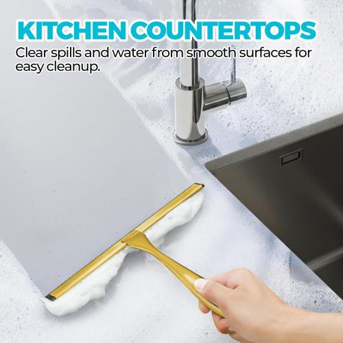ALFLOD 12 Shower Squeegee for Glass Doors, Tile Walls, Car Windows, Gold