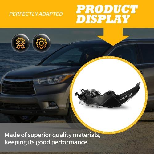 Jecoupoon 811500E250 811100E250 Halogen Headlight w/o Bulbs Compatible with 2014-2016 Highlander LE Plus/LE/Limited/XLE Driver & Passenger Side