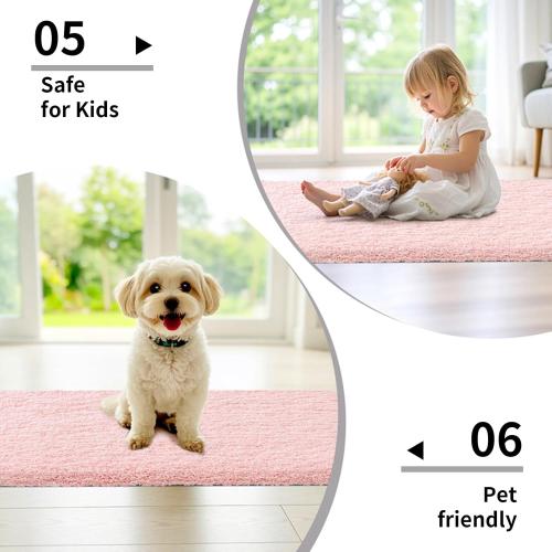 Disolla Pink Bathroom Rug 24x48 - Non-Slip Plush Thick Bath Mat, Highly Absorbent & Ultra Soft Fluffy Floor Mat, Machine Washable for Shower and Tub