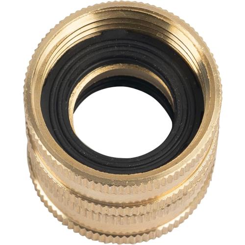 Hourleey Garden Hose Adapter, 3/4 Inch Solid Brass Hose Connectors, 2 Pack Hose Connector with 2 Extra Washers (Female to Female)