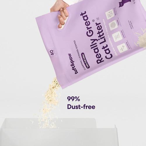 Tuft & Paw Really Great Cat Litter, Low Tracking Tofu Cat Litter, Clumping, Flushable, Odor Control, Dust-Free - 9.25lbs x 2Bags (Natural Lavender)