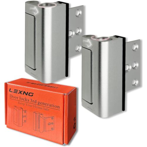 2 Pack Door Locks (3rd-Generation) for Kids Safety, Reinforcement Lock for Inside Swinging Door, Premium Aluminum Alloy Door Lock Latch to Prevent Unauthorized Entry & Children's Sneaking Out