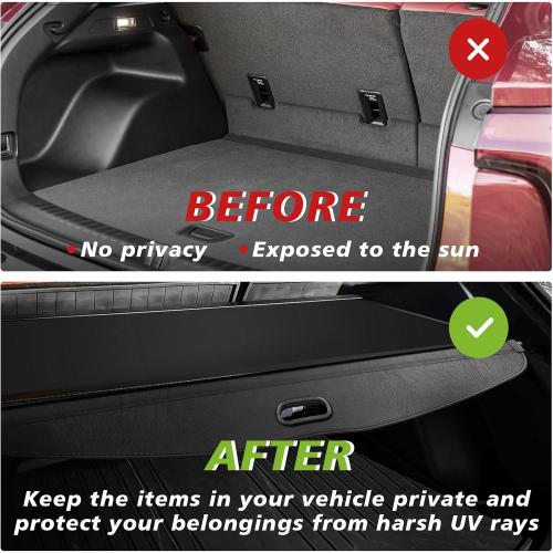 BestEvMod Retractable Trunk Cargo Cover Compatible with Chevy Blazer EV 2023 2024 2025/ Honda Prologue Accessories Interior Accessories, Black Rear Trunk Cargo Shield Privacy Cover