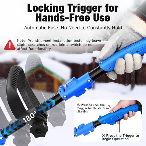 Electric Cordless Snow Shovel, 14.4-Inch | 24V | 5.0Ah Brushless Cordless Snow Blower with Battery and Charger, 26ft Throwing Distance, 5000RPM/Min, Snow Removal for Driveway/Steps/Patio/Sidewalk