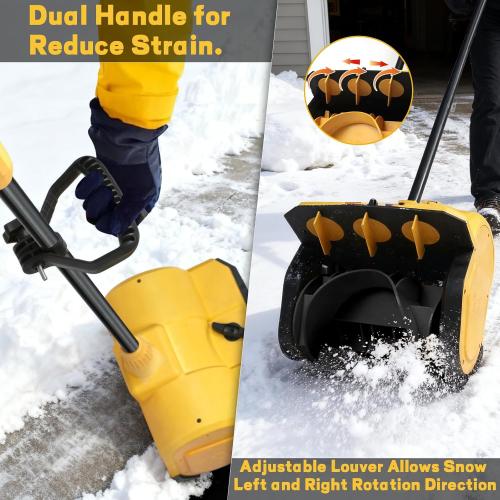 Cordless Snow Shovel Compatible with Dewalt 20V Max Battery, 11 Brushless Motor Electric Snow Shovel for Driveway Max 20' Throw Distance, Electric Snow Thrower for Patio Deck Driveway(Tool Only)