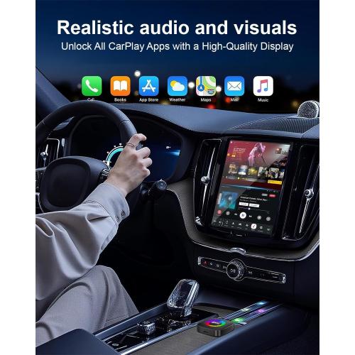 Wireless Carplay Adapter for iPhone Ai Box with Netflix/YouTube Supports TF/Card Dongle Plug and Play Easy Setup Carplay & Android Auto Video Entertainment for iOS 10  and Cars After 2015 Car