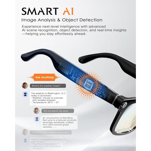 Smart Glasses with Camera and Audio 8MP HD Camera Smart Glasses for Men