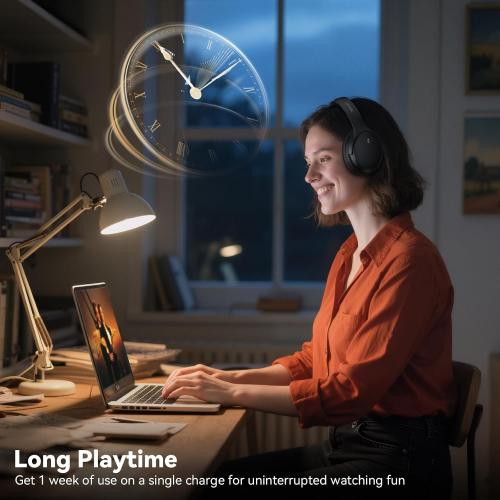 Wireless Headphones for TV Watching, TV Headphones Wireless for Seniors with Transmitter Charging Base, No Delay Bluetooth Headphones for TV for Hard of Hearing, Plug and Play, Gifts for Elderly