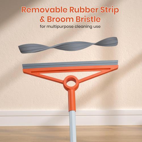 MAVRIZ Air Broom with Removable Rubber Strip and Brush Bristle, Silicone Broom for Indoor Cleaning, Multifunctional Floor Squeegee for Dust, Hair, Liquids