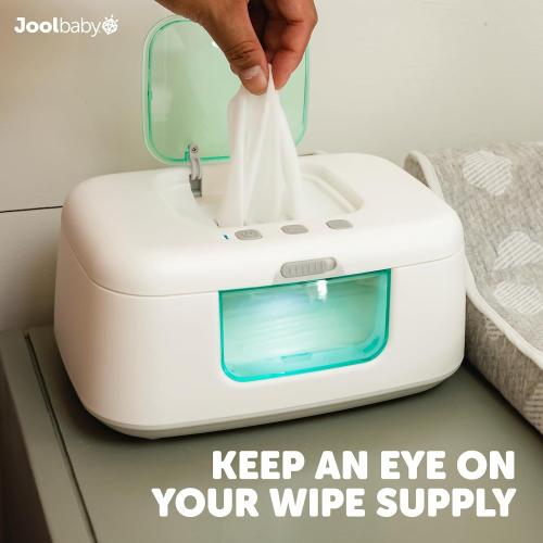 Jool Baby TinyBums Baby Wipe Warmer & Dispenser with LED Changing Light & On/Off Switch (Aqua)