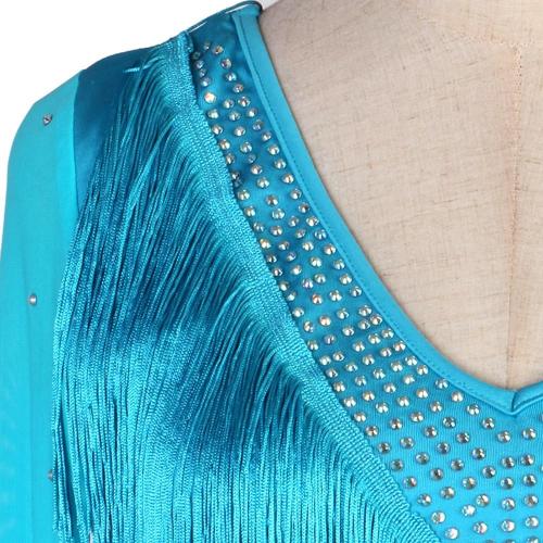 Danceand seay ...size L Women's Ballroom Tassel Latin Tango Salsa Dance Skirt Modern Waltz Cha Cha Rumba Dance Competition Costumes