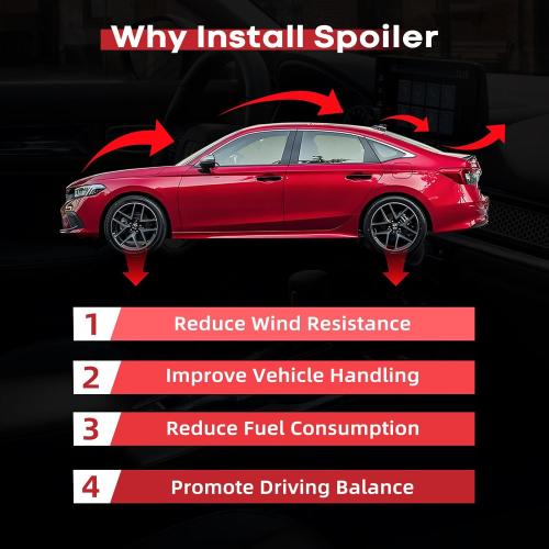 Rear Spoiler Wing Compatible with 2022 2023 2024 2025 2026 Honda Civic Sedan Sport Rear Trunk Spoiler Wing Lip for Honda Civic Sedan Accessories (Glossy Black)