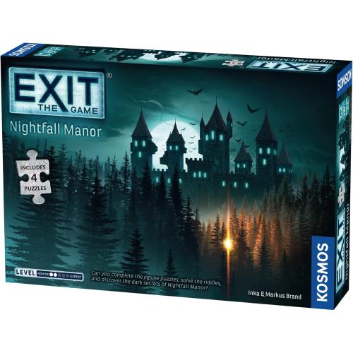 EXIT: Nightfall Manor (with Jigsaw Puzzles) | EXIT: The Game – A Kosmos Game | Family-Friendly, Jigsaw Puzzle-Based at-Home Escape Room Experience | Collaborative Game | for 1 to 4 Players, Ages 10