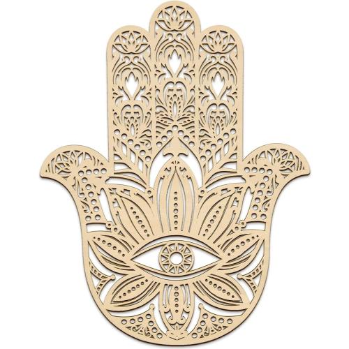 Fourth Level Manufacturing 33 Hamsa, Sacred Geometry Wall Art for Home, Hamsa Evil Eye Hand, Meditation Altar Decor, Sculpture, Zen Hand, Good Spiritual Energy for Yoga and Meditation Room Decor