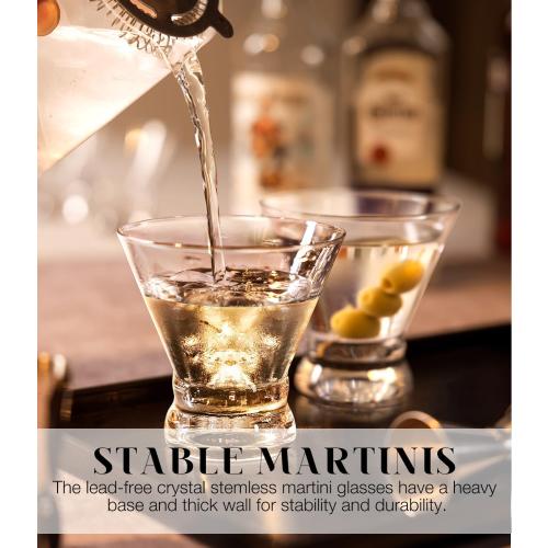 LUNA & MANTHA Martini Glasses, Martini Cocktail Glasses for Margarita, Manhattan, Cosmopolitan, Espresso, Home Bar, Evening Parties, Birthdays, Housewarming Gift,Set of 6-8oz