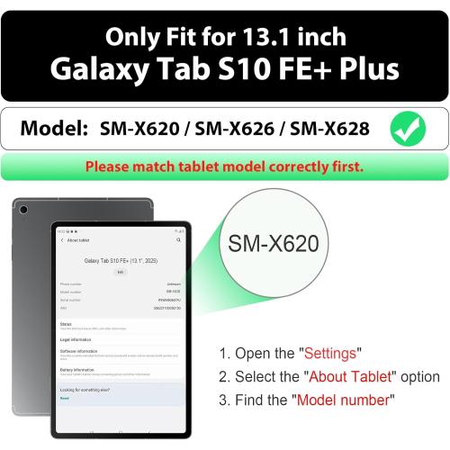 SEYMAC Case for Samsung Galaxy Tab S10 FE / S10 FE Plus 5G 13.1″ 2025, Heavy Duty Full-Body Shockproof Protective Case with Screen Protector, Stand, Hand/Shoulder Strap and Pen Holder, Dark Blue