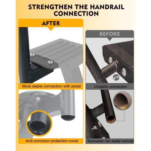 Boat Trailer Steps, Heavy Duty Trailer Tongue Steps with Handle, Universal Fit for 3 x 3, 4 x 4 & 3 x 5 (3 Step, Textured Tread)