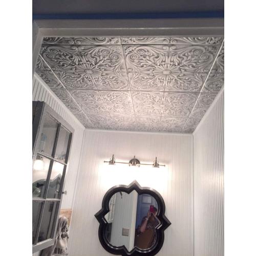 Color White Set of 8 A La Maison Ceilings R139 Spanish Silver Foam Glue-up Ceiling Tile (21.6 sq. ft./Case), Pack of 8, Plain White