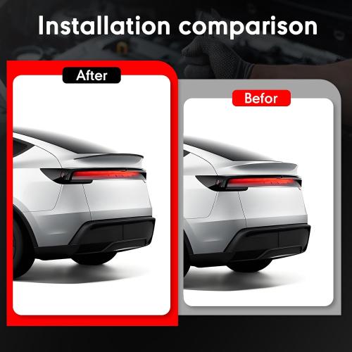 Rear Spoiler Fit for Tesla Model Y Juniper 2025 2026, Upgraded Version for Multiple Model Y Models, for Model Y Accessories (Gloss Carbon Fiber Pattern)