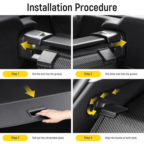 ZZEQYG Cargo Cover for 2018-2024 Chevy Chevrolet Equinox/GMC Terrain Accessories Retractable Cargo Cover Trunk Cover All Weather Shielding Shade Cargo Luggage Cover (Carbon Fiber)