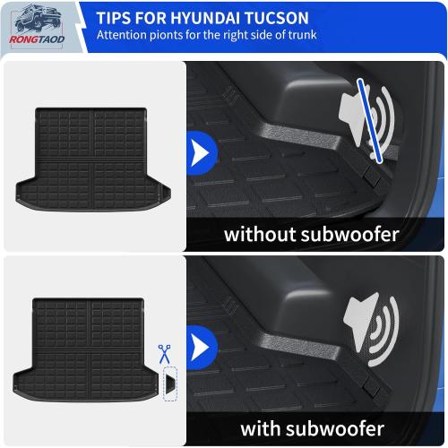 Rongtaod Floor Mats Compatible with 2022-2026 Hyundai Tucson Cargo Mat TPE Trunk Mat Cargo Liner All Weather Back Seat Cover Protectors 2025 Tucson Accessories (Backrest Mats Trunk mat Floor Mats)