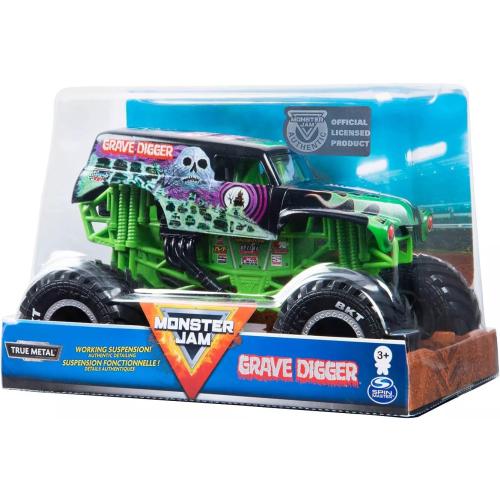Monster Jam, Official Grave Digger Monster Truck, Die-Cast Vehicle, 1:24 Scale