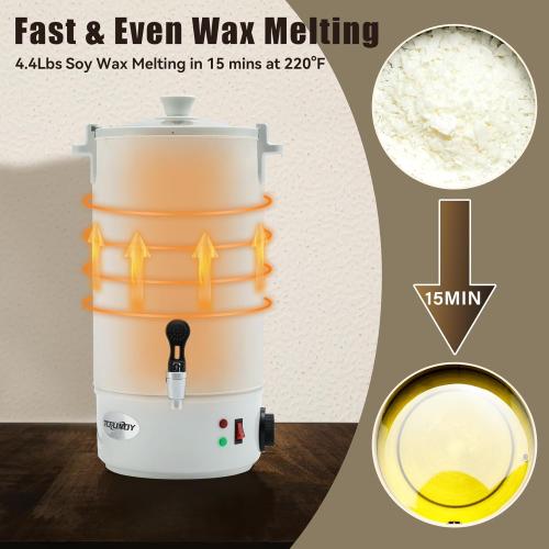 TCFUNDY Candle Making Wax Melting Pot 10L, Electric Non-Stick Candle Wax Melter Pot 10L, DIY Candle Making Kit for Adults, Beeswax Soy and Coconut Wax