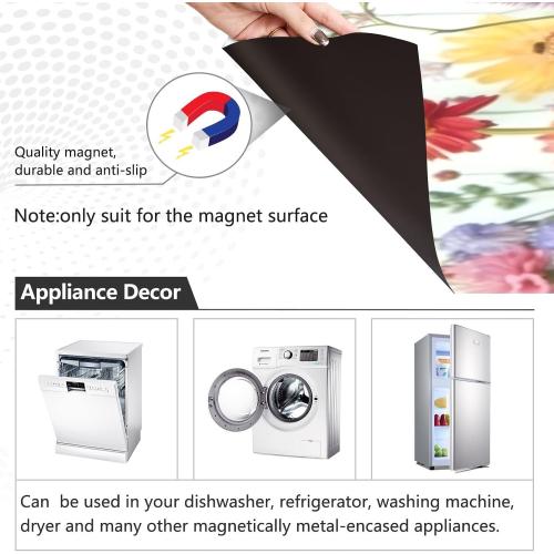 Dishwasher Magnet Cover, Wildflowers Magnet Sticker Fridge Panel Decal for Home Kitchen Decor, 23x26 in