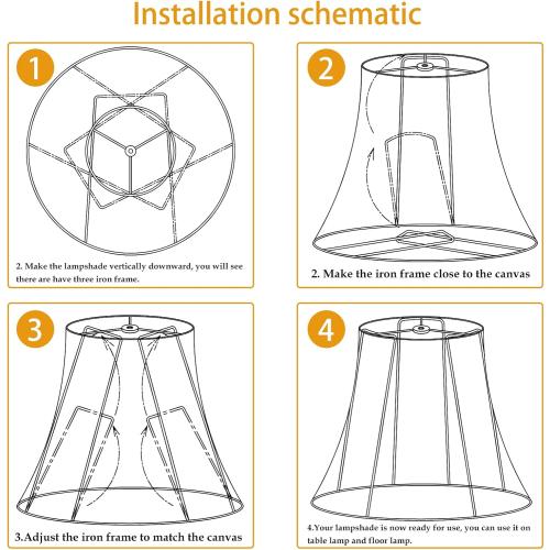 Tootoo Star Brown Large Drum Lamp Shade for Chandeliers Floor Light and Table Lamp,12x16x11 Spider,Fabric Natural Linen Hand Crafted (White)