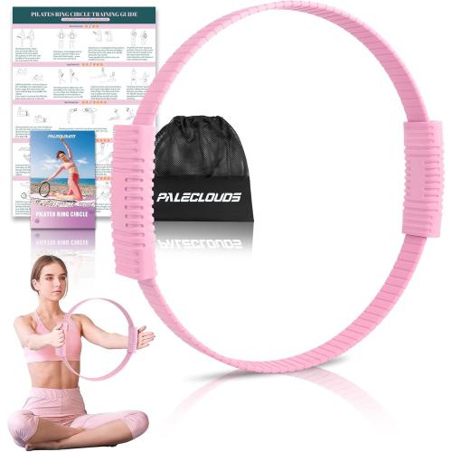 Pilates Ring, 13.5/12 Silicone Magic Circle with Training Poster & Portable Bag, Pilates Ring Circle for Inner Thigh Workout, Yoga, Lose Weight & Physical Therapy for Women