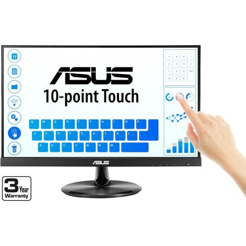 Black ASUS VT229H 21.5 Monitor 1080P IPS 10-Point Touch Eye Care with HDMI VGA, Black