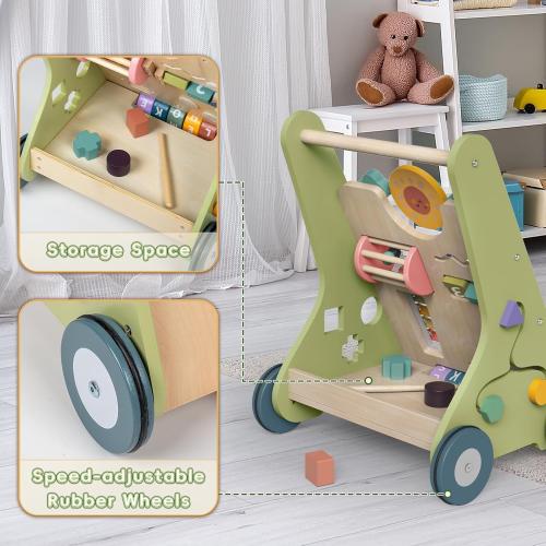 Bautia Wooden Baby Walker, Montessori Push Walker for Babies 10-12 Months