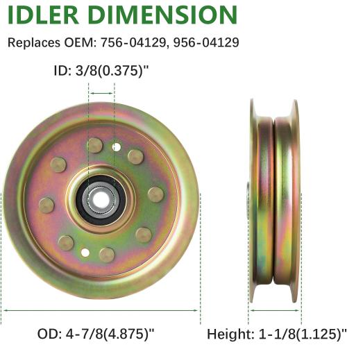 50 Inch Deck Mover Rebuild Kit Fits Troy Bilt Cub Cadet MTD Mustang RZT50 Cub Cadet I1050 LTX1050 Includes 3 Spindles 618-04125 918-04125c 3 Blades 742-04053 3 Idlers 756-04129 1 Belt 754-04044
