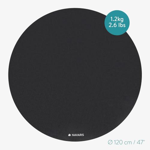 Navaris Round Yoga Mat - 47 Diameter Circular Exercise Mat 1/4 Thick - Non-Slip Mat for Cardio, Workout, Fitness, Tai Chi, Meditation - Size Small