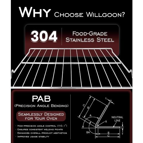 New Upgraded W10256908（24 x 15-3/4 Inches）Oven Rack Replacement for Whirlpool Range Stove Oven Parts, Replaces W10138079, 3195710, W10179196, 304 Stainless Steel, 2Pcs