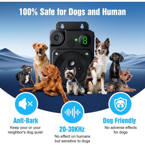 Anti Barking Device for Dogs, Dog Bark Deterrent Devices,3 Modes Ultrasonic Bark Box with Remote Control, Anti Barking Device Long Range 50ft, Silencer Sonic Barking Deterrent Indoor/Outdoor