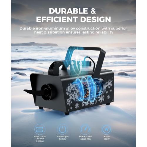 IMONE 650W Snow Machine Christmas Gift Snow Maker Machine,Artificial Snow Making Machine Snowflake Machine,Snow Machine Indoor with Remote Snow Machines for Outdoors Party Parade Picture