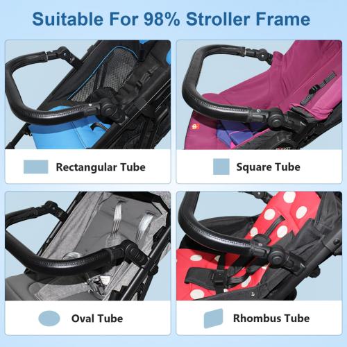 Kisangel Replacement Stroller Bumper Bar Universal Adjustable Detachable Baby Stroller Handle Armrest Crossbar Compatible with Most Baby Strollers Pu Leather Soft Durable