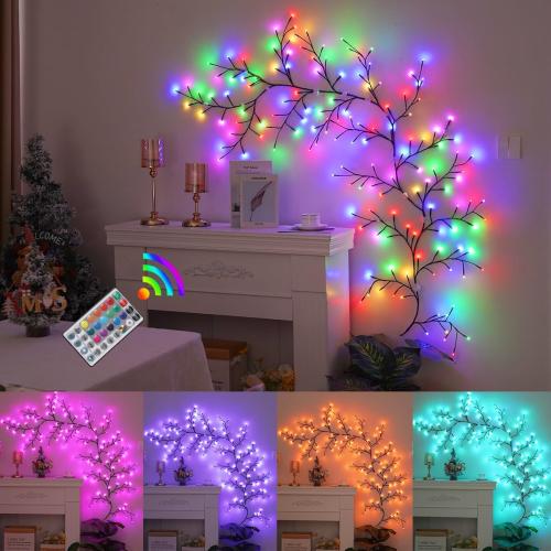 Christmas Enchanted Vines for Home Decor, Color Changing Swags Decorations Room Decor, 144 LED Willow Vine Lights Artificial Plants Tree Lights for Walls Bedroom Living Room Decor Aesthetic